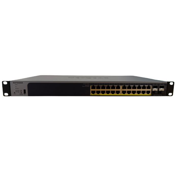 NETGEAR GS728TXPv3 24‑Port Gigabit Ethernet PoE+ Smart Managed Switch mit 4 x 10G SFP+ Ports